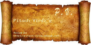 Pitsch Virág névjegykártya